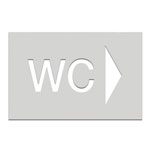Phos Wegweiser aus Edelstahl Symbol 'WC', Pfeil rechtsweisend,