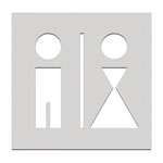 Phos Türschilder aus Edelstahl Symbol 'Dame und Herr' (getrennt), selbstklebend,