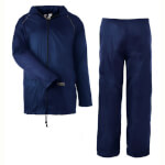 Planam Regenset Jacke und Hose marine wasserdicht mit Kapuze und Reflexbiesen