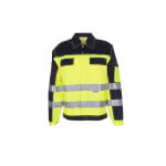 Planam Warnschutz-Bundjacke gelb-marine Arbeitsjacke mit Reflexstreifen