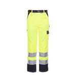 Planam Warnschutz-Bundhose gelb-marine Arbeitshose mit Reflexstreifen