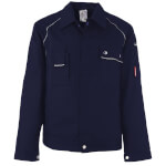 Planam Bundjacke Canvas 320 marine Arbeitsjacke mit Reflexbiesen und verdeckter Druckknopfleiste