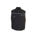 Planam Arbeitsweste Canvas 320 schwarz mit Reflexbiesen und verdeckte Druckknopfleiste als Frontverschluss