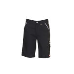 Planam Arbeitsshorts Canvas 320 schwarz mit Reflexbiesen und Gummizug im Bund