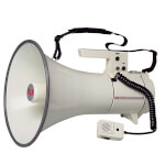 Schultermegaphon 40 Watt mit Handmikrophon, Lautstärkeregler