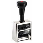 REINER Numeroteur Modell B6 Paginierstempel mit Metallgestell, 6 Räder, Abdruck 0-999999
