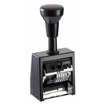 REINER Numeroteur Modell B6K Paginierstempel mit Kunststoffgestell, 6 Räder, Abdruck 0-999999