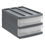 rothopro Systemix Schubladenbox M Duo robuster Kunststoff mit rollengelagerter Schubladenführung