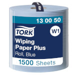 Tork 130050 starke Mehrzweck Papierwischtücher 2-lagig, Hybrid, blau, geprägt, perforiert