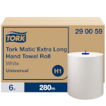 Tork 290059 Matic extra-langes Rollenhandtuch Universal 1-lagig für Spendersystem H1