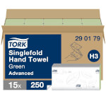 Tork 290179 grüne Zickzack Handtücher Advanced 2-lagig für Spendersystem H3