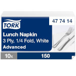 Tork 477414 Soft Lunchservietten Weiß Advanced 3-lagig viertelgefaltet
