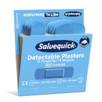 Salvequick Metall detektierbare Pflaster 2 Sorten Nachfüllpack für Salvequick Pflasterspender zusätzlichen Fingerspitzenpflaster