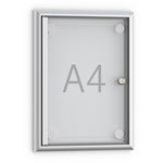 WSM Schaukasten Softline MSK DIN A4 für den Inneneinsatz, mit abgerundetem Aluminiumprofil, eloxiert