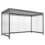 WSM Raucherunterstand Modell Köln K4 b/b elegantes Überdachungssystem mit zeitlosem Design