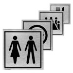 Tello Piktogramm quadratisch stilvolles Türschild aus Aluminium mit verschiedenen Symbolen