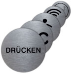 Tello Piktogramm rund stilvolles Türschild, mit verschiedenen Symbolen