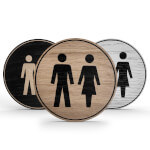 Tello Wood Türschild rund stilvolles Türschild aus Holz mit verschiedenen Symbolen