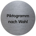 Tello Piktogramm rund stilvolles Türschild aus Aluminium mit Text oder Piktogramm nach Wahl