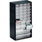 Treston Kleinteilemagazin anthrazitgrauer PP-Rahmen, Etagenböden aus verzinktem Stahl