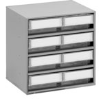 Treston Schubladenmagazin grauer Metallrahmen, Schubladenfarben: glasklar