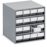 Treston Schubladenmagazin grauer Metallrahmen, Schubladenfarben: glasklar