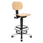 Arbeitsdrehstühle TOPSTAR FACTORY 100 plus, Sitz u. Lehne aus Buchenholz, Toplift,