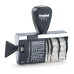 Classic 1117 Wortbanddrehstempel mit Datum 12 Texte am Wortband, Schrifthöhe Datum 4 mm