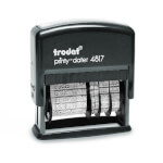 Trodat Printy 4817 Wortbanddrehstempel mit Datum 3,8 mm Schrifthöhe mit Wortband 12 Texte