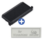 Ersatzplatte für Trodat 4912 mit individuellem Text wolkdirekt Textplatte mit max. 5 Textzeilen + Wunschtext