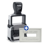 Trodat 5430 Professional 4.0 Datum mit individueller Textplatte wolkdirekt Datumstempel mit max. 2 Textzeilen + Wunschtext