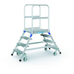 Treppen Podesttreppen ZARGES Z 600, fahrbar, beidseitig begehbar,