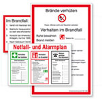 Brandschutzordnung, Aushänge und Verhaltensregeln