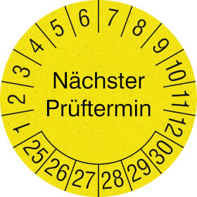 Prüfplakette aus Graspapier Nächster Prüftermin