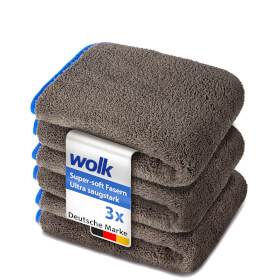 wolk Auto - Trockentuch 1200 GSM zum Trocknen, Entstauben, Auftragen von Wachs oder Politur