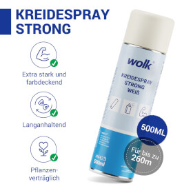 wolk Kreidespray fr temporre Markierungen, pflanzenvertrglich und wasserlslich