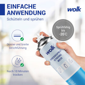 wolk Kreidespray strong für temporäre Markierungen, pflanzenverträglich und wasserlöslich