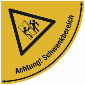 Bodenmarkierung fr Trbereiche R10 Achtung Schwenkbereich