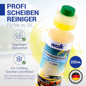 wolk Scheibenreiniger Auto Konzentrat 1:100 Lemon Rush Reinigungsessenz für 25 L Scheibenwischwasser
