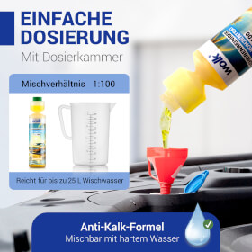 wolk Scheibenreiniger Auto Konzentrat 1:100 Lemon Rush Reinigungsessenz für 25 L Scheibenwischwasser