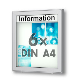Planus 65 E Wand - Schaukasten eckig Format für 6 × DIN A4 Blätter