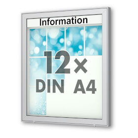 Planus 65 E Wand - Schaukasten eckig Format für 12 × DIN A4 Blätter
