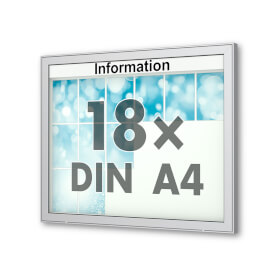 Planus 65 E Wand - Schaukasten eckig Format für 18 × DIN A4 Blätter