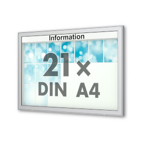 Planus 65 E Wand - Schaukasten eckig Format für 21 × DIN A4 Blätter