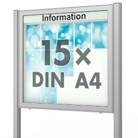 Planus 65 E Freistehender Schaukasten eckig Format für 15 × DIN A4 Blätter
