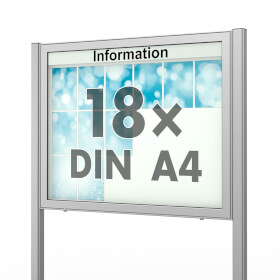 Planus 65 E Freistehender Schaukasten eckig Format für 18 × DIN A4 Blätter