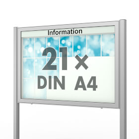 Planus 65 E Freistehender Schaukasten eckig Format für 21 × DIN A4 Blätter