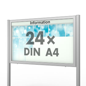 Planus 65 E Freistehender Schaukasten eckig Format für 24 × DIN A4 Blätter