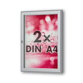 Tesus 30 E flacher Wand - Schaukasten eckig Format für 2 × DIN A4 Blätter
