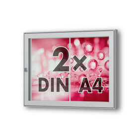 Tesus 30 E flacher Wand - Schaukasten eckig Format für 2 × DIN A4 Blätter